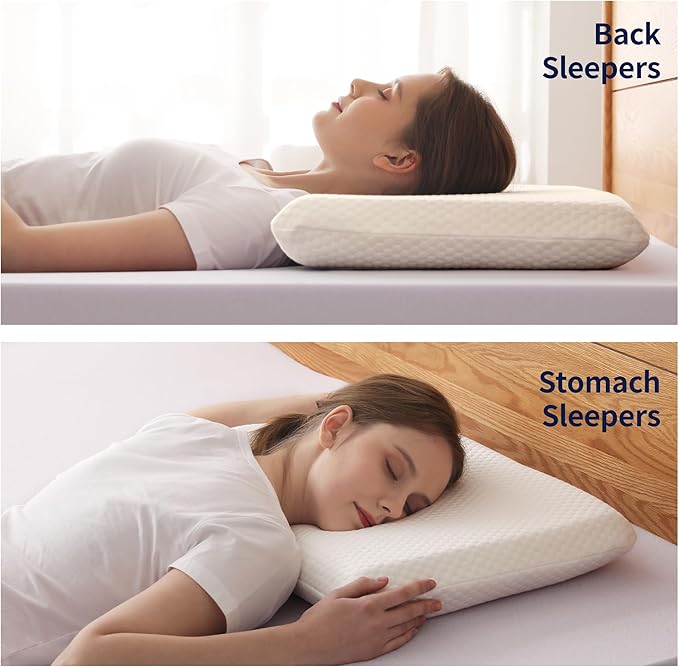 Ultra Thin Flat Pillow for Sleeping, 3.25'' Thin Pillow for Back Sleeper, Supportive Stomach Sleeping Pillow, Slim Bed Pillow, Machine Washable-Standard Size