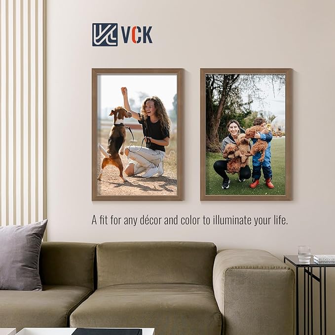 VCK 20x30 Brown Poster Frames 3 Pack, High-End Wood Wide Border Picture Frame,Multi-Directional Display Family Photos, Office Prints, Studio/Gallery/Home Artwork