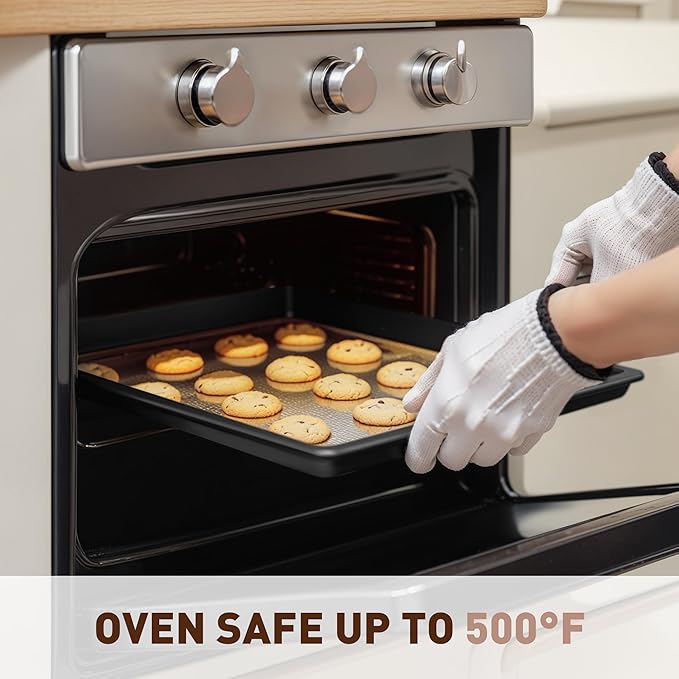 MAISON ARTS 30 Piece Pots and Pans Set Non Stick, Kitchen Cookware & Bakeware Sets with Nonstick Granite Coating, Baking Tray, Frying Pan and Saucepan, Black