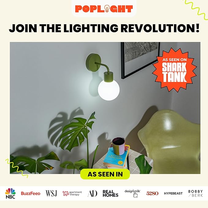 Wireless Wall Sconce (Shark Tank) Rechargeable & Dimmable LED Light w/App Control & Damage-Free Install, Moveable Modern Ambient Lighting for Elegant Home & Bedroom Decor | Matte Black