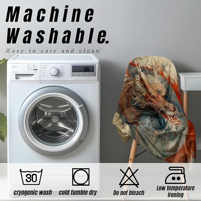 Dragon Art Blanket Gifts for Adults and Kids Mythology Dragon Throw Blankets for Bed Room Couch Soft Lightweight Warm Cozy Throws Decor 50x60in