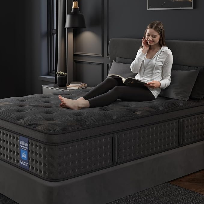 Queen Mattress,12 Inch Queen Size Hybrid Mattresses with Memory Foam and Individual Pocket Spring for Motion Isolation,Pressure Relief,CertiPUR-US.