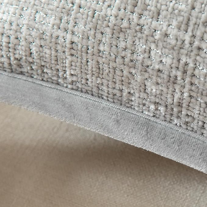 Yaertun Pack of 2 Chenille Textured Decorative Throw Pillow Covers Accent Solid Cushion Cover Soft Cozy Pillow Case with Velvet Back for Couch Sofa Bed Living Room 24x24 Inch Light Grey