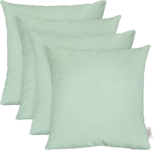 RSH DECOR: Sunbrella Square Throw Pillows Set of 4 | 17" x 17" | Water and Fade-Resistant Performance Fabric | Outdoor Pillow Covers with Down-Alternative Inserts | Canvas Spa