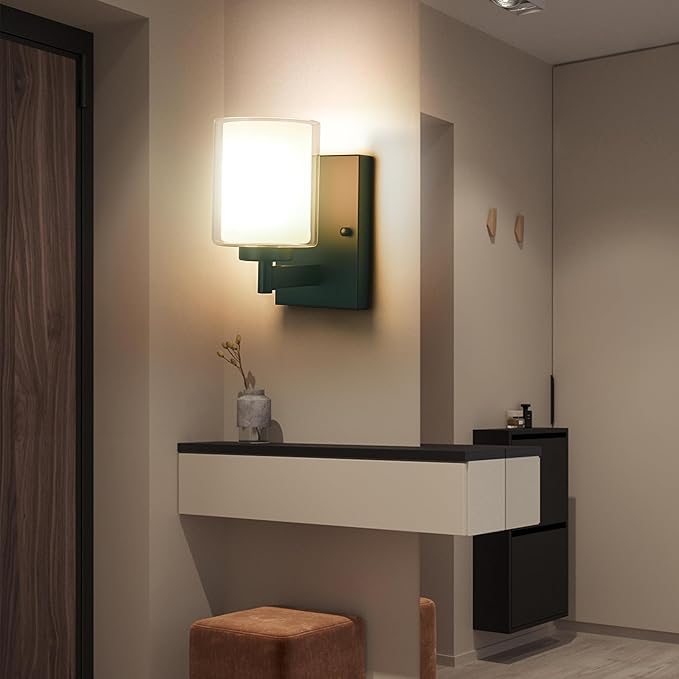 Battery Operated Wall Sconce Set Of 2, 10000mAh Wireless Rechargeable Wall Sconce With Remote Control, RGB Dimmable Bathroom Light Fixtures With Double Clear Glass Shade For Mirror Bedroom Living Room