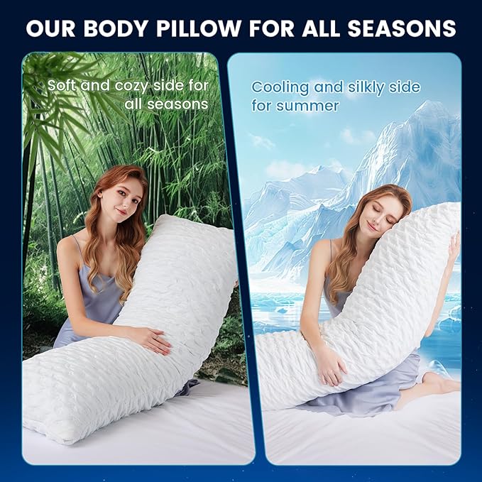 Body Pillow for Side Sleeper with Neck and Shoulder Pain,Adjustable Shredded Memory Foam Pillows, Cooling Pillow for hot Sleepers with Washable Cover, Bed Pillows for Adults, Original White