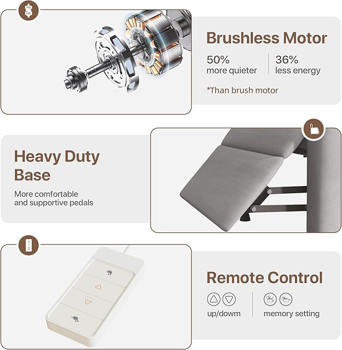 Claiks Power Recliner Chair for Adults, Adjustable Reclining Chair, Comfortable Recliner Couch with Side Pockets&Wire Remote Control, for Living Room, Home Theater, Bedroom, Linen Fabric, Light Grey