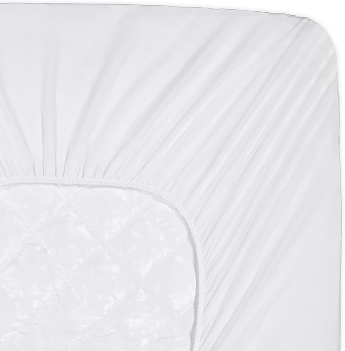 Serta Simply Clean Triple Action Mattress Pad, Waterproof Mattress Pad, Ultra Soft and Stain-Resistant Mattress Pad, Machine Washable, Queen, White