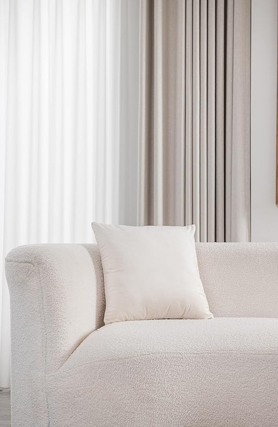 DEZENE 26x26 Euro Pillow Covers : 2 Pack Cozy Soft Velvet Oversized Couch Pillow Shams, Square Throw Pillow Cases for Living Room Sofa, Cream