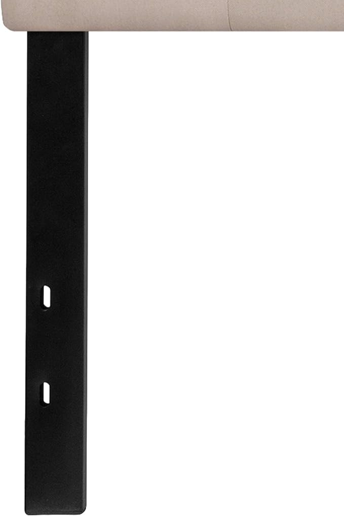 EMMA + OLIVER Tufted Upholstered King Size Headboard in Beige Fabric