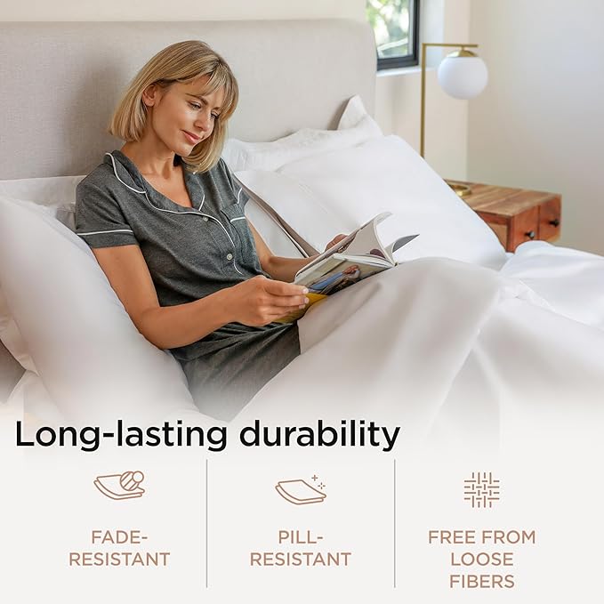 Threadmill Luxury 800 Thread Count King 100% Cotton Sheets - Hotel White Sateen Weave Bed-Sheets, Better Than Egyptian Cotton, 4 Pc Solid Soft Bed Set, Fits 16" Deep Pocket