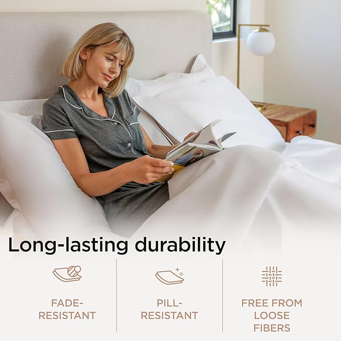Threadmill Luxury 800 Thread Count California King 100% Cotton Sheets - Hotel White Sateen Weave Bed-Sheets, Better Than Egyptian Cotton, 4 Pc Solid Bed Set, Fits 16" Deep Pocket