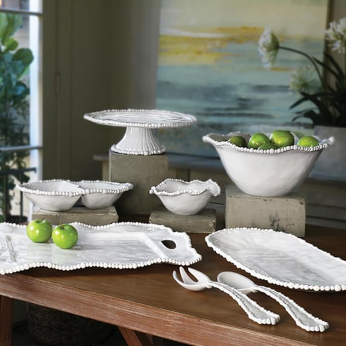 Beatriz Ball 2421 Alegria Melamine Oval Tray, Large, White