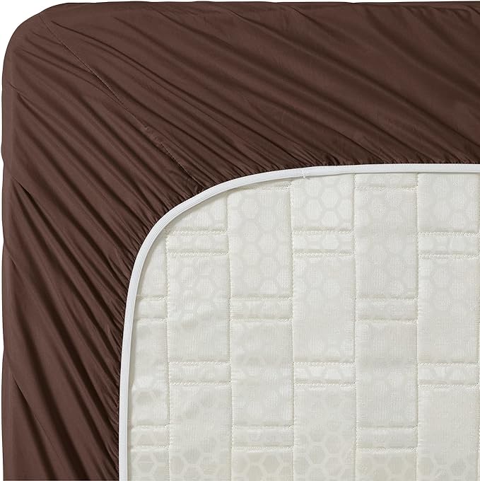 Clara Clark 1800 Premier Series 4pc Bed Sheet Set - King, Chocolate Brown