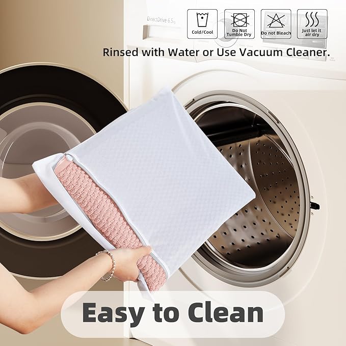 Non Slip Washable Chenille Bathroom Runner Rug - Super Absorbent Long Bath Mat, Pink 24"x70"