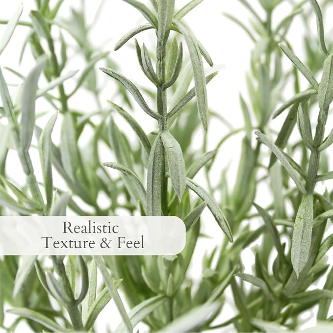 CG Hunter Faux Rosemary Plant & Olive Topiary, Set-of-2 Premium Artificial Indoor Plants, Enhances Interior Design, Lifelike-Leaves Create Realistic Natural Appearance, Grey Planter Pot Included
