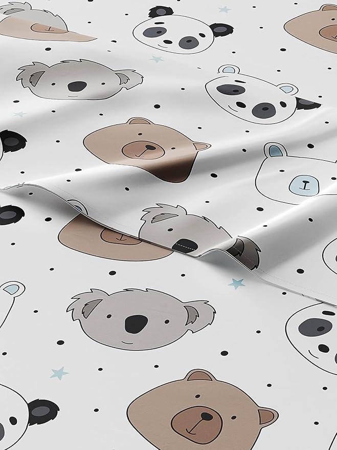 Kids Bears Queen 4 Piece Sheet Set - Boys, Girls, Teens, Toddler - Easy Fit Deep Pockets - Breathable, Hotel Quality Bedding Sheets - Machine Washable - Wrinkle Free - Cute, Cozy, Soft - CGK Linens