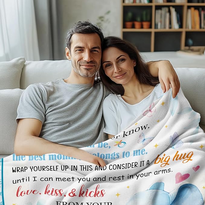 New Mom Gifts for Women, New Mom Blanket, Gifts for Mothers Day, Mother to be Gifts for 1st Time, First Pregnancy Gifts for Women Throw Blanket 50"x60"