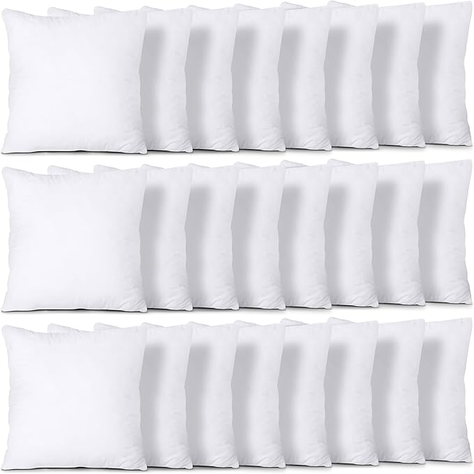 Utopia Bedding Throw Pillows (Set of 24, White), 18 x 18 Inches Pillows for Sofa, Bed and Couch Decorative Stuffer Pillow