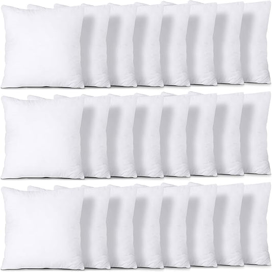 Utopia Bedding Throw Pillows (Set of 24, White), 18 x 18 Inches Pillows for Sofa, Bed and Couch Decorative Stuffer Pillow