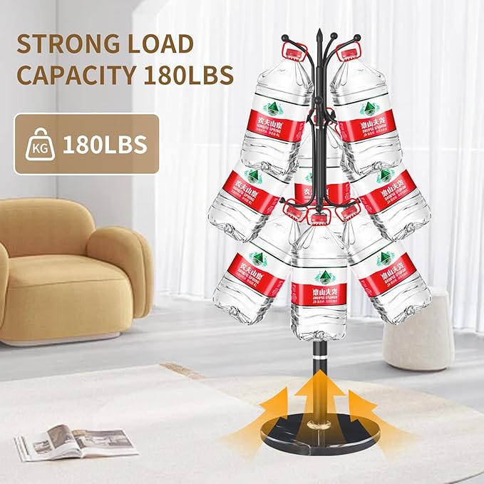 Metal Coat Rack Stand, Modern Freestanding Coat Rack with Natural Marble Base, Coat Racks and Coat Hall Tree Hanger Stand for Entryway, Hallway, Office (12 HOOKS)