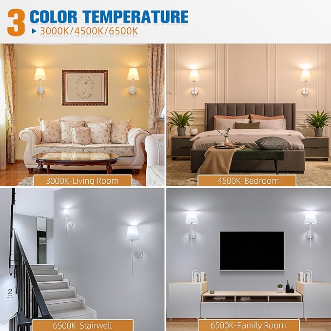 NIORSUN 19.9 inch Battery Operated Wall Sconce Set of 2,Brushed Nickel Rechargeable Wall Lights with 5200mAh Dimmable Detachable Bulbs and Remote,10 Colors Wireless Sconces for Bedroom Living Room