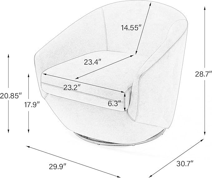 Swivel Barrel Accent Chair, Modern Round Velvet Fabric Arm Chair for Living Room, Bedroom, Comfy Club Reading Chairs for Adults(Velvet, Orange, Set of 1)