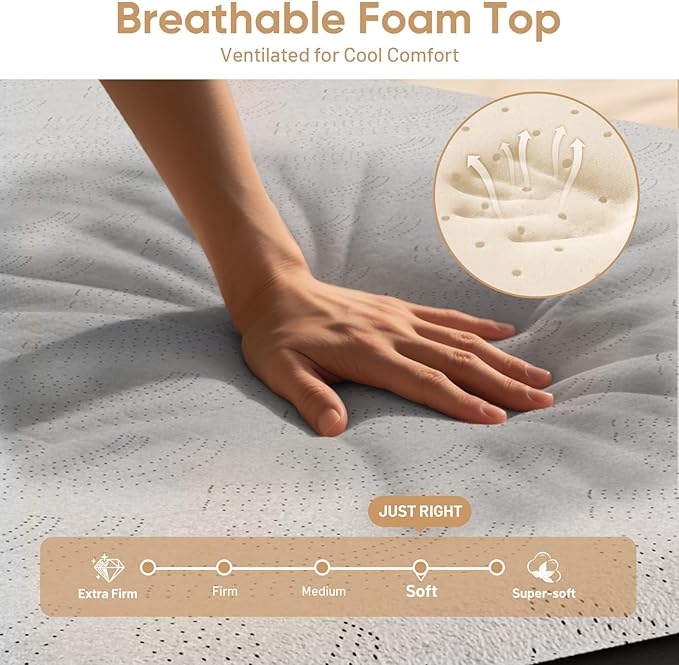 Twin Air Mattress with Built-in Pump,18'' Foam Topper Blow Up Mattress,Luxury Inflatable Mattress 2 Mins Self-Inflation/Deflation - Breathable and Flatness-Free for Camping, Home & Guests