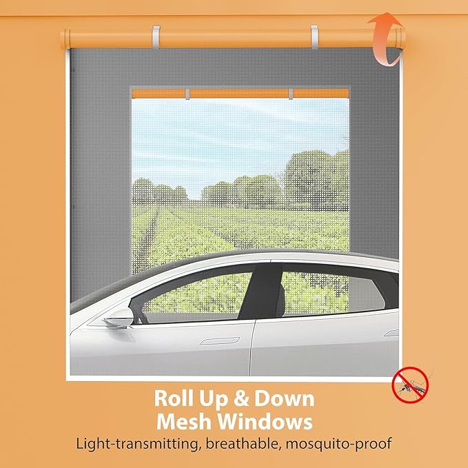 13x20FT Heavy Duty Carport, Outdoor Garage Canopy with 4 Roll-Up Doors and Mesh Windows, Large Portable Shelter Tent for Car, Truck, Boat, Party, Market