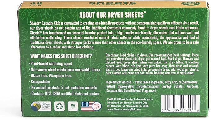 Sheets Laundry Club Bundle - 50 Pack (up to 100 loads) Fresh Linen Detergent Sheets & 40 Pack Vitality Dryer Sheets - New Liquidless Technology, Travel Essential Cleaning Supplies