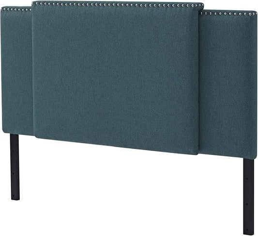 Ball&Cast Bed Upholstered Fabric Upholstered Rectangle Design Full/Queen/King Size 3 in 1,Heights from 37 to 49 inch Adjustable Indigo Set of 1