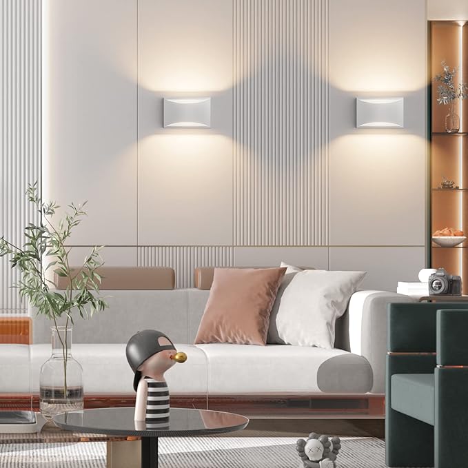 Aipsun Aluminum Modern Indoor LED Wall Sconce Interior Wall Lights 1 Pack Hardwired Up and Down Wall Mount Light for Living Room Bedroom Hallway Corridor Warm White 3000K(with G9 Bulbs)