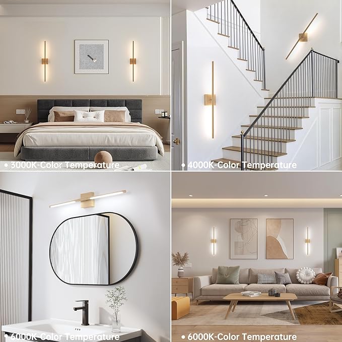 Battery Operated Wall Sconce Set of 2, 10400mAh Rechargeable Wall Sconces, 3000K-6000K Dimmable, 350°Rotate, Indoor Wall Lights for Bedroom Living Room, Original Wood, 31.5 Inch