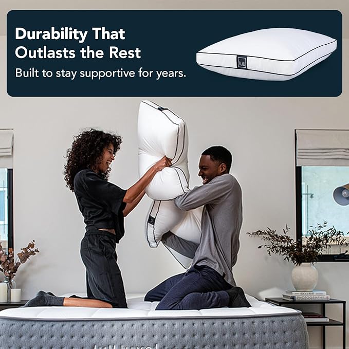 Lull Original 3-Layer Pillows | Bed Pillows for Sleeping | Hotel Quality Pillows | Hypoallergenic Pillow for Neck & Spine Support | 100 Night Trial Standard Pillow
