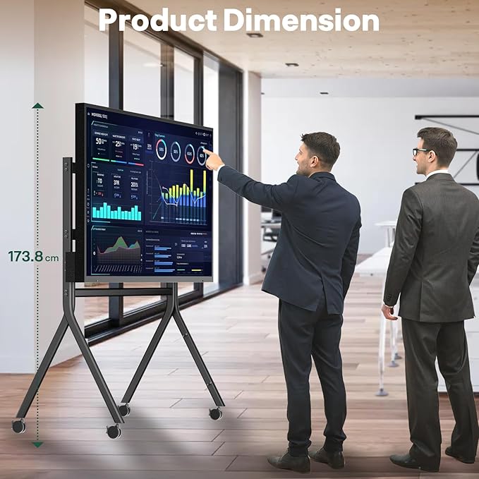 Sylvox TV Floor Stand for 60-120 Inch TVs, Heavy Duty Rolling TV Stand Max Load 330LBS/150kg, Mobile TV Cart with Lockable Wheels, Universal Flat/Curved Screen Mount, VESA 200x200 to 1200x600mm