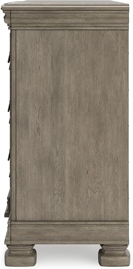 Signature Design by Ashley Lexorne Traditional 7 Drawer Dresser with 1 Jewelry Tray and Felt-lined Top Drawer for Bedroom, Gray