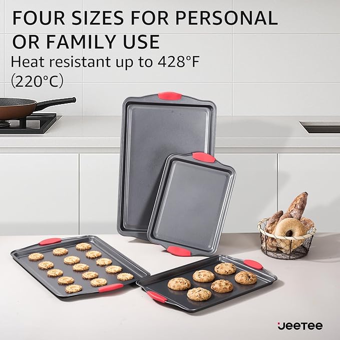 JEETEE 36Pcs Pots and Pans Set Non Stick, Cookware Set Non toxic Kitchen Healthy Induction Cooking Set W/Griddle, Sauté Pan, Baking Trays & Pancake Rake (PFOA, PFAS, PFOS Free)