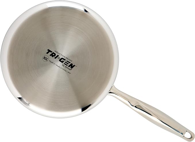 WINCO Tri-Ply Sauce Pan, Silver