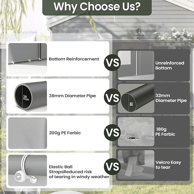 Carport 10x20 Ft, Heavy Duty Car Canopy with Reinforced Ground Bar, Portable Garage with Roll-up Windows and Removable Sidewalls, Galvanized Car Shelter, Large Outdoor Carports (Grey)