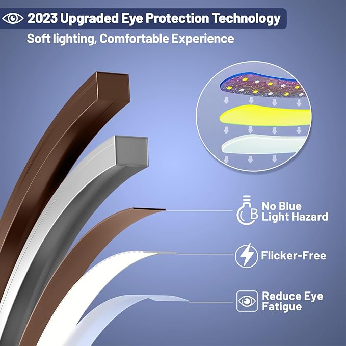 Dimmable LED Floor Lamp with 3 Color Temperatures, Ultra Bright 2000LM Brown Arc Floor Lamps for Living Room, Modern Standing Tall Lamp with Remote Control Reading Floor Lamp for Bedroom Office