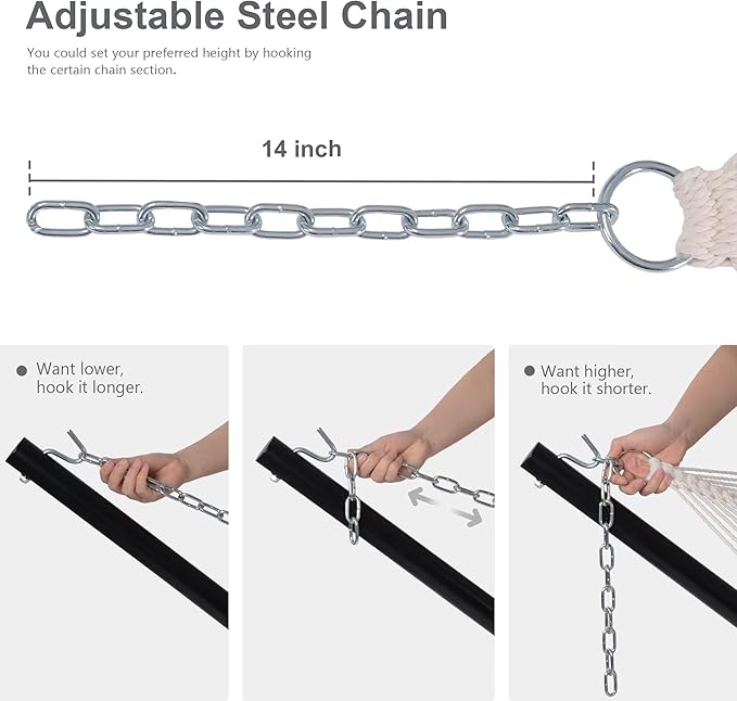 2 Person Hammock with Stand Included, Outdoor Hammock with Curved Spreader Bar, Pillow and Carrying Bag, 450 Lbs Capacity, Navy Blue