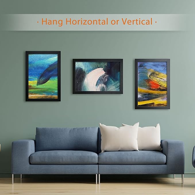 VCK Poster Frame 11×17 Inch Wooden Picture Frames Set Black Certificate Frame Wall Mounting Type for Gallery Office Home