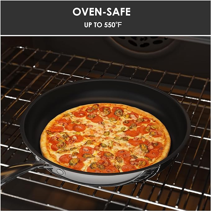 Stainless Steel Pots and Pans Set, Induction Cookware 4-Piece with Lid, Cookware Sets for Oven & Dishwasher Safe By MOMOSTAR