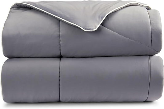 Springtree Home Luxury Viscose from Bamboo Blanket & Comforter | Viscose from Bamboo Comforter Queen Size -90" x 90" | Cooling Blanket | Breathable & Lightweight | Full/Queen - Titanium Grey