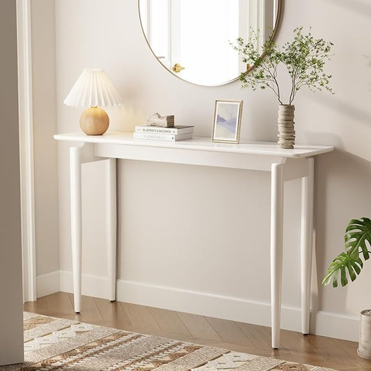 Wood Console Table Walnut Entryway Table, Thin Console Table, Sofa Tables for Living Room (47.2'')