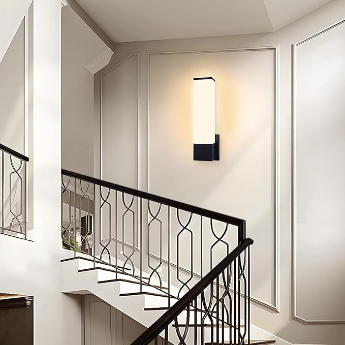 Kalium 14in Modern Wall Sconces, Dimmable Bathroom Vanity Lights, 3000K Warm White LED Indoor Sconces Lighting for Bathroom, Stairs, Living Room, Bedroom. Hardwired.