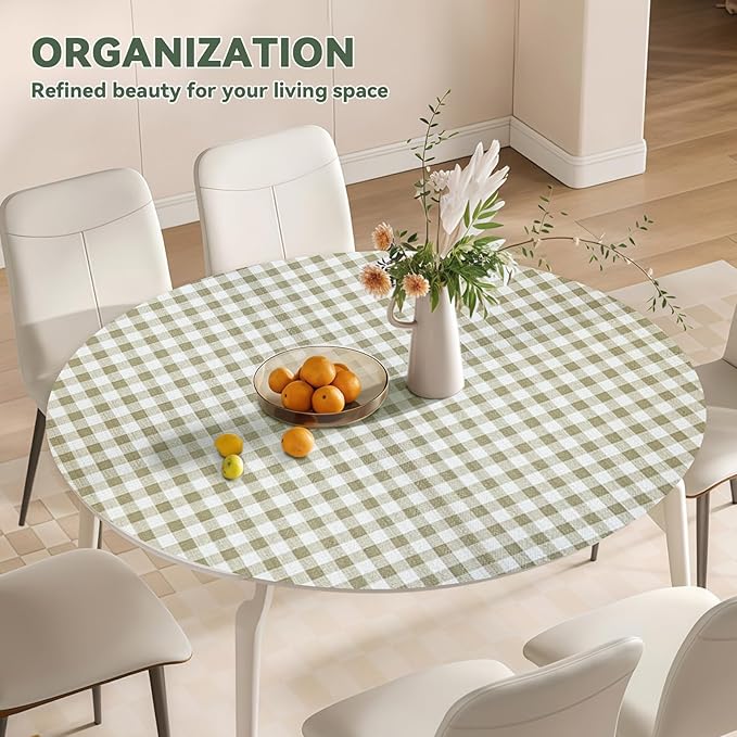 Drawer Liner and Shelf Liner for Kitchen Cabinet Liner Non-Adhesive Non-Slip Shelf Paper, Thick Strong Grip Waterproof Easy to Clean for Shelves, Cupboard, Desks, Green Plaid Pattern, 23.6 in x 20 FT