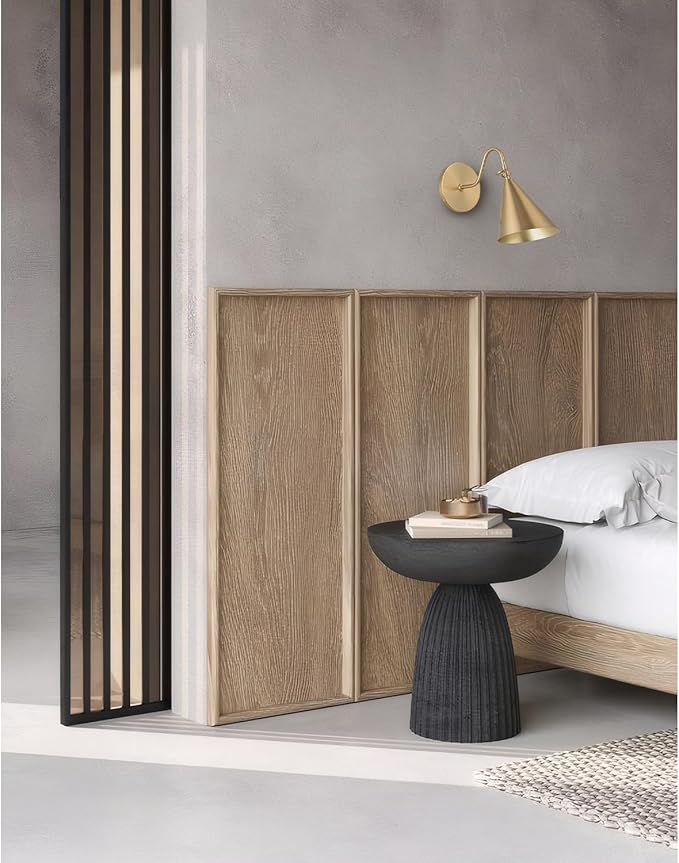 Modern Brass Wall Sconces with Movable Metal Shape, Goose Neck Style Metal Bedside Lamp Wall Light Fixture, Room Decor Picture Light, Bedroom Decor Reading Light, Wall lamp for Bathroom