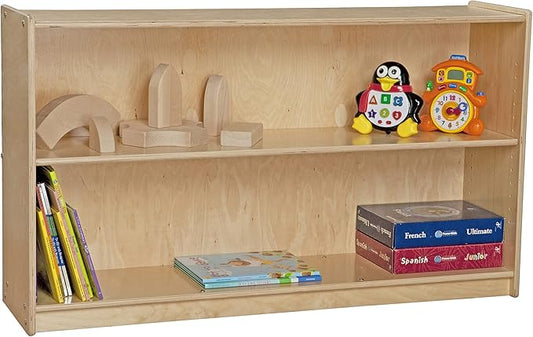 Contender 2 Shelf Bookcase Unit with Adjustable Shelves for Book, Puzzle, Toy Organizer Book Shelves for Kids Room, Montessori Furniture, in Classroom, Preschool, Homeschool
