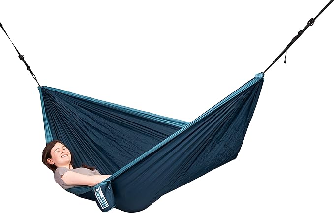 LA SIESTA® Colibri 3.0 Outdoor Hammock & Tree Straps - Camping Hammock for Outside, Breathable Nylon Tree Hammock One Person - River